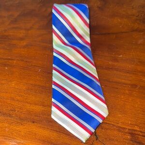 Dynamic Blue and Red Striped Tie